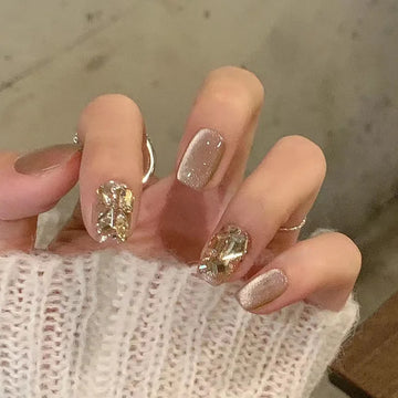 DAIIIBABYYY  -  24 Square Short Fake Nails +1 Nail File +1 Piece of Jelly Glue